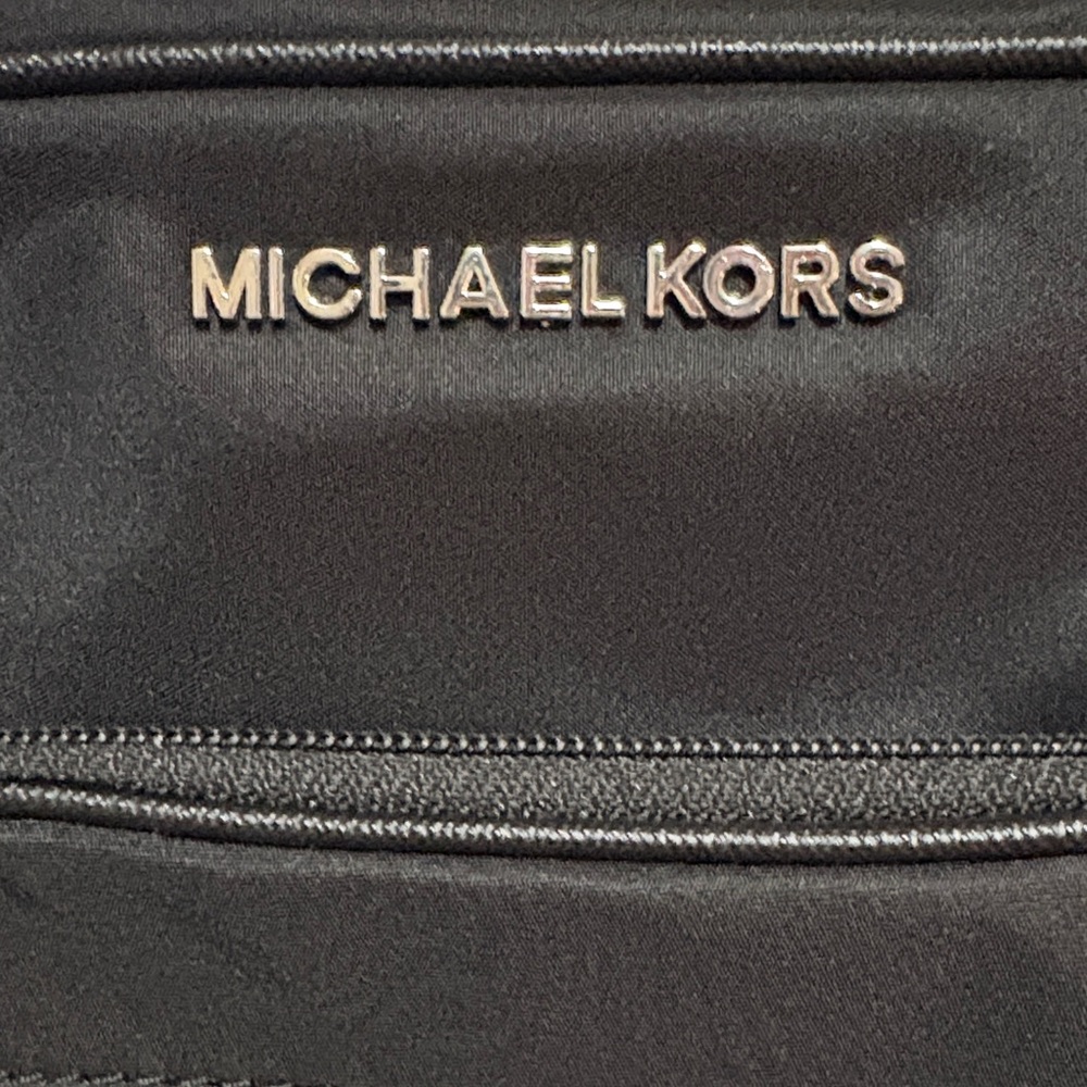 Michael Kors Black Nylon Messenger Crossbody with Silver Hardware - Picture 2 of 5